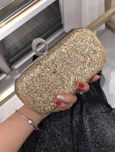 Style Clutch Crystal Women's Bag Tassel Mini Bag Banquet Bag Party Handbag Evening Bag Shoulder Cross-Body: Ring Style Gold