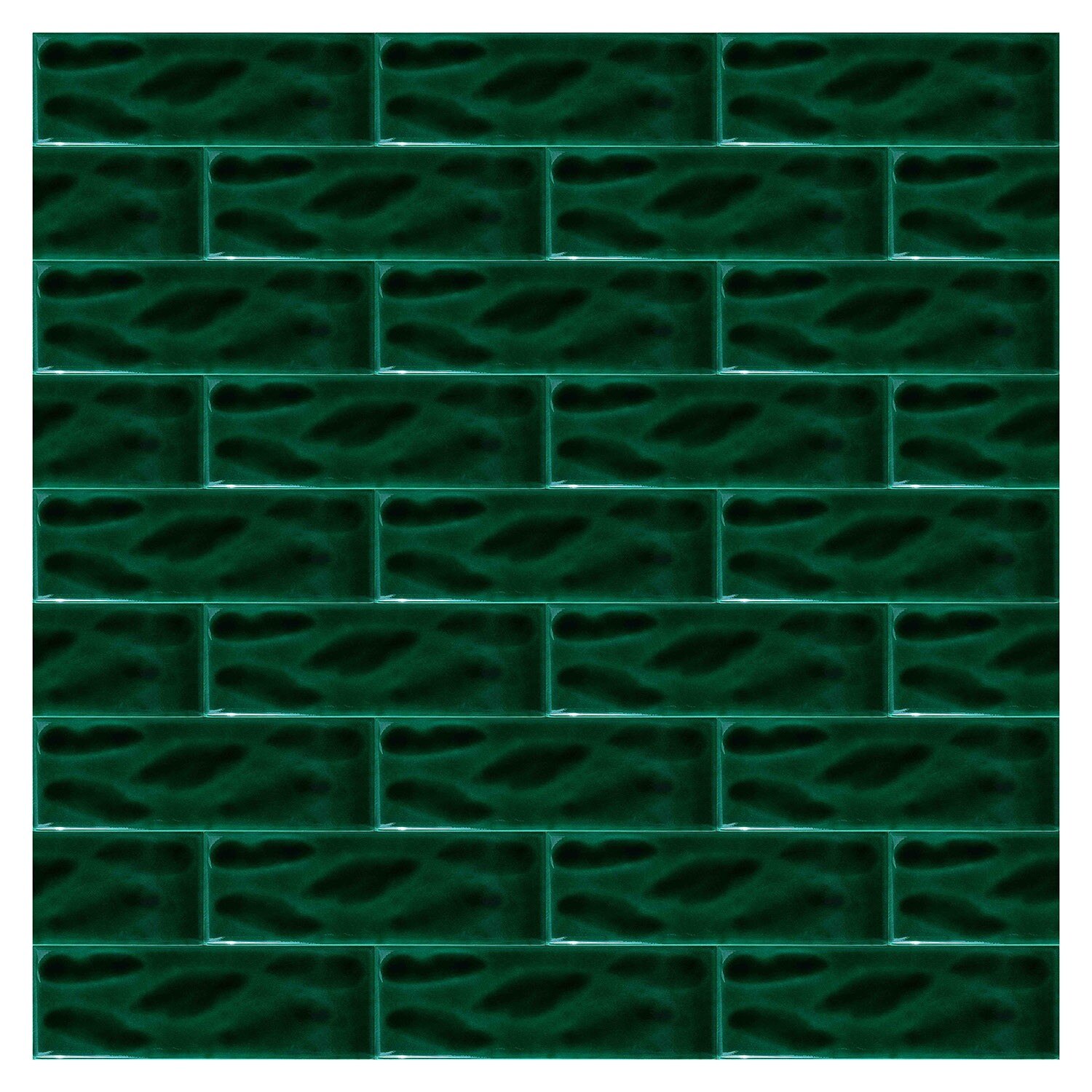 Armada flise 7 x 21 cm skraverede grønne mønstrede fliser keramiske fliser