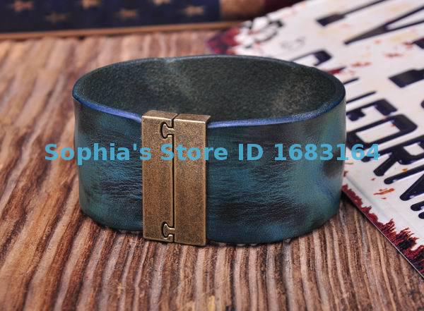 Populaire Blauw Lederen Hennep Vriendschap Manchet Armband Polsband Mens