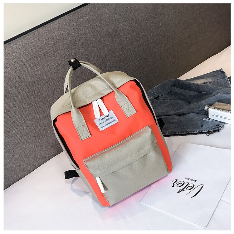 Schattige rugzak dames canvas schooltas voor tienermeisjes campus laptoptas vrouwelijke reis kawaii rugzak preppy stijl: Rood