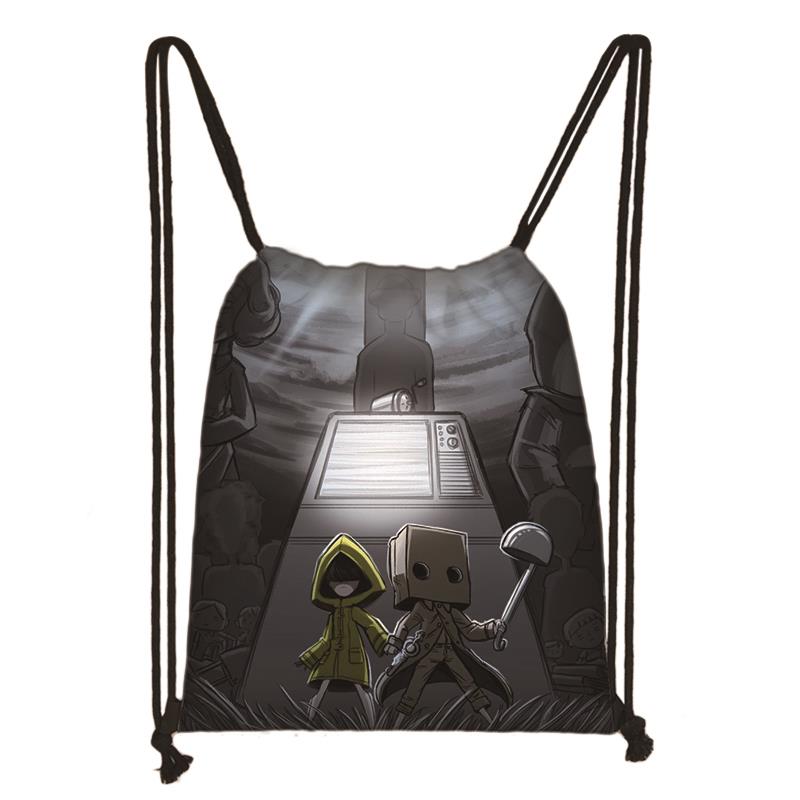 Game Little Nightmares 2 Drawstring Bag Student Schoolbag Cool Backpack Teenager Travel Bag Women Men Bookbag Casual Bags: 020
