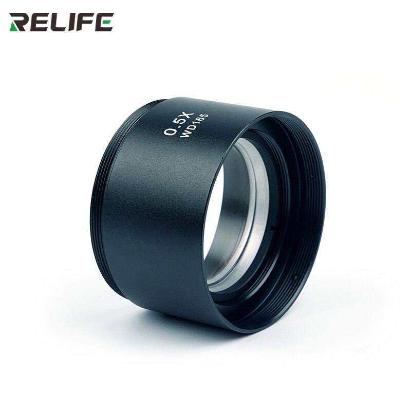 RELIFE 0.5X 0.7X Trinocular microscopio estéreo auxiliar lente objetivo de la lente de cristal para piezas para microscopios accesorio lente Barlow