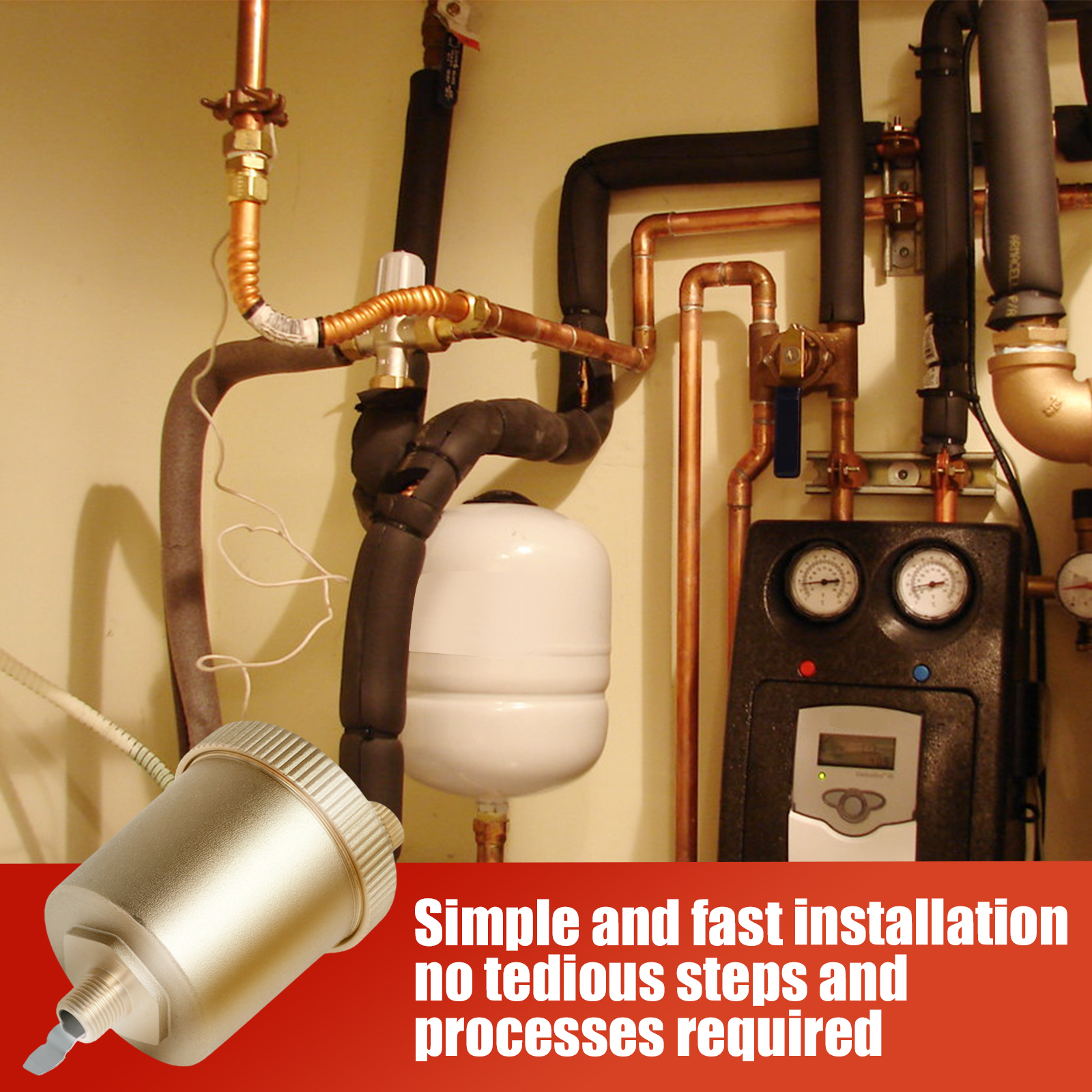 Brass Auto Vent Valve Release Valve Air Bleeder Valve Vent Set for Radiator Compact Automatic Float Valve