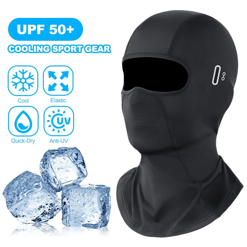 Motorcycle Balaclava Summer UV Protection Glasses Face Breathable Hole Men Women Quick-Drying Motorcyclist Winter Warm Ski Mask: army green
