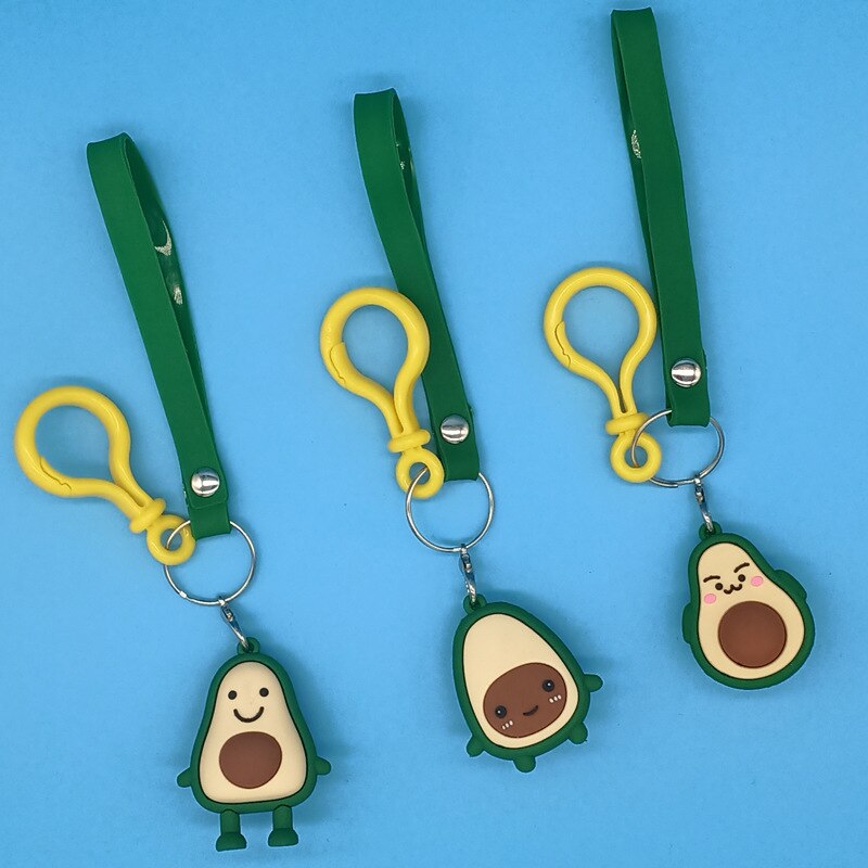 PVC souple Silcone Fruit avocat porte-clés cartable sac à main pendentif petits activité pratique