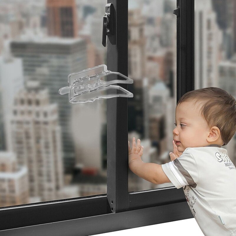 Baby Veiligheid Lock Voor Schuifdeur Raam Lock Kids Vlindervleugels Garderobe Anti-Snuifje Lock Transparante Beveiliging Clip Bescherming