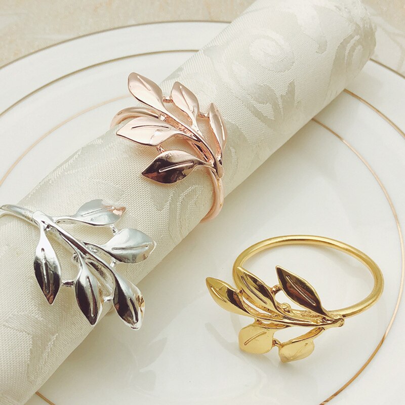 1Pcs Bladeren Servetringen Houders Decoratieve Servet Gesp Wedding Banquet Party Valentijnsdag Diner Tafel Decoratie