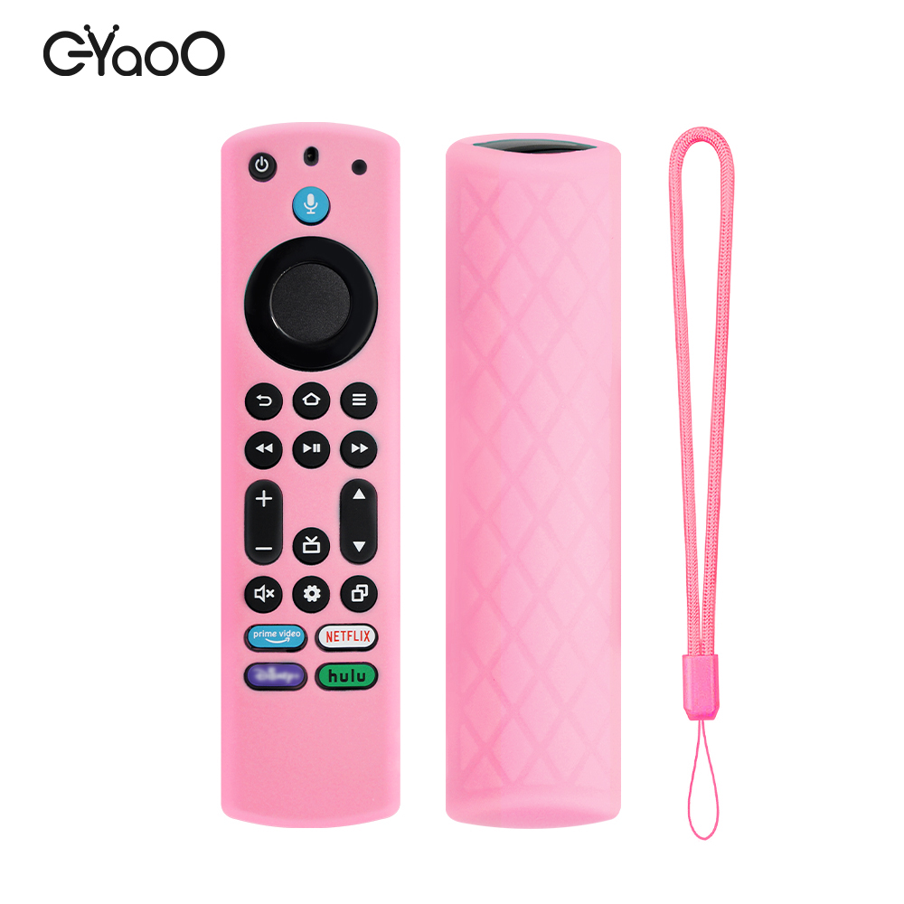 Silikonowa osłona pilota do Fire TV Stick 4K Max 2. generacji Fire TV Omni Series Remote ze smyczą świecącą w ciemności: Różowy