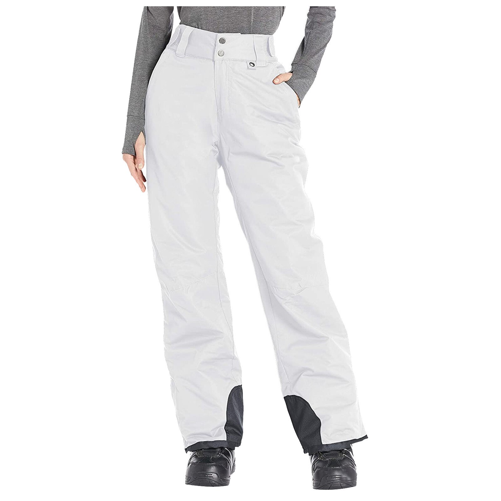 Vrouwen Winddicht Sportkleding Aislantes Geïsoleerde Sneeuw Overalls Effen Kleur Pocket Broek Broek Mannen Vrouwen Camping Ski Broek: White  / 4XL