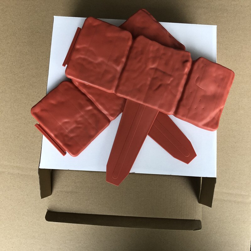 Plastic Lawn Edging Plant Border Decorations Flower Bed Border Stone Effect Plastic Fence Edging Cobbled Garden: 10pcs Orange