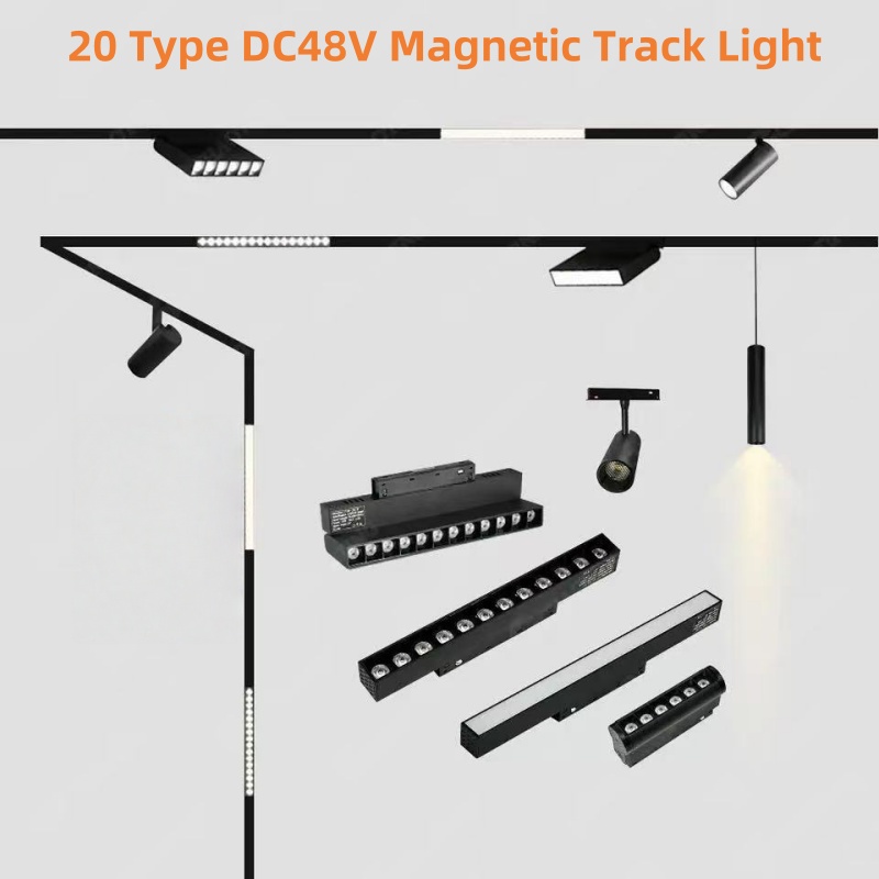 20 typ  dc48v magnetische LED-schienenstrahler, flutlicht, Stelle, Downlight für wohnzimmer ohne hauptlichtgitter, moderne lampenserie.