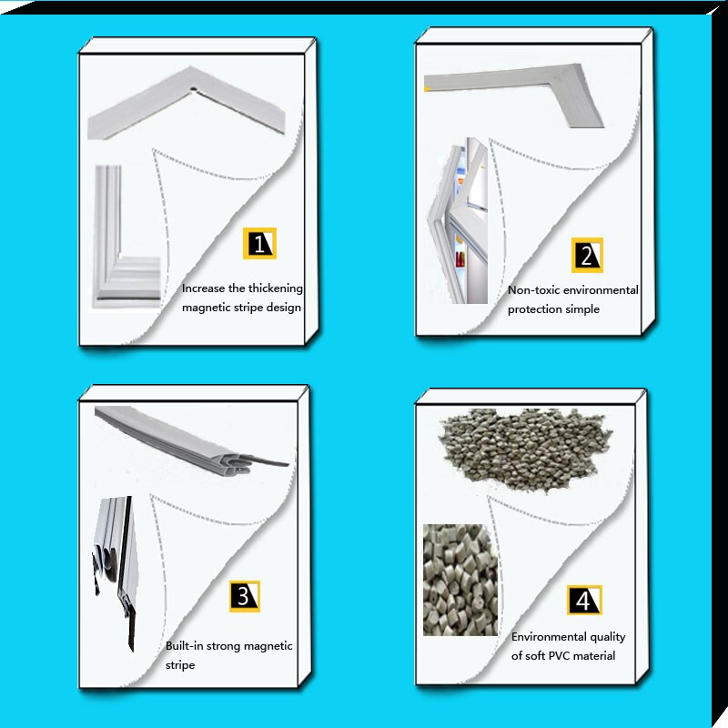 Commercial refrigerator door sealing strip four-door refrigerator magnetic sealing ring refrigerator door rubber strip accessori