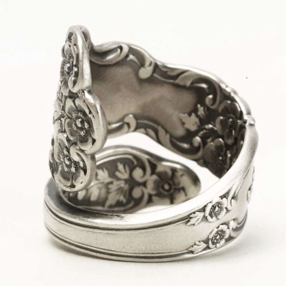 Jahrgang-Schmuck retro Carving Blume Ring Kreative Empfindliche Geschnitzte aufbringen Pflanzen Ring retro ErkläSprosse Ringe für Frauen