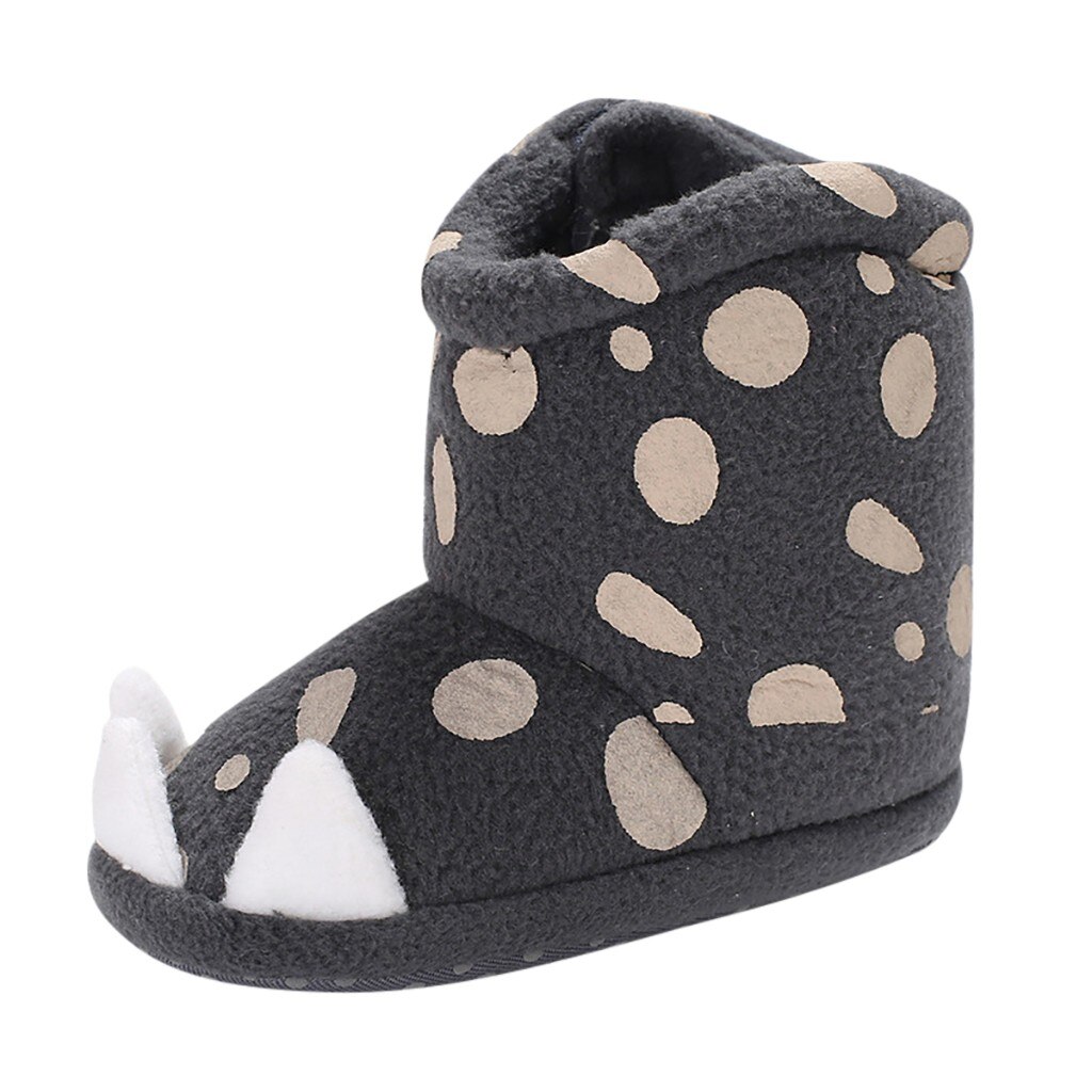 Babylaarzen schoenen kinderen katoenen sneeuwlaarzen schoenen peuter kind babymeisjes schattige peuter eerste wandeling winterlaarzen stippen schoenen: Grijs  / 13