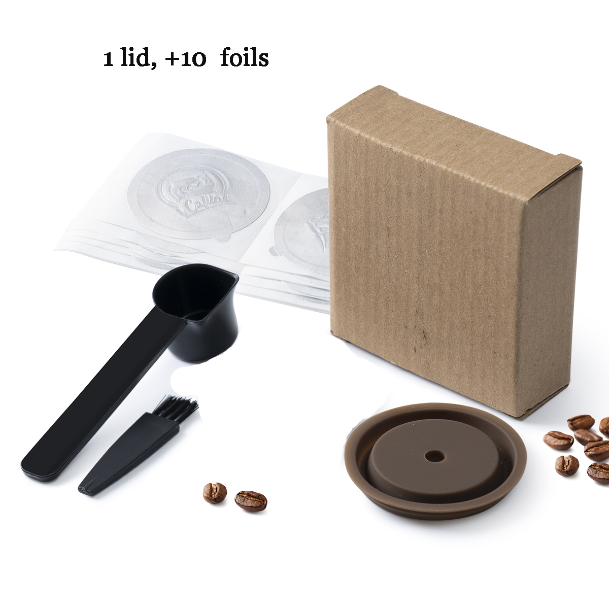 Plateau de capsules de café réutilisables, peut remplacer les capsules Nespresso Vertuo et VertuoLine et compatible avec les capsules originales: 1Cap  10Foils