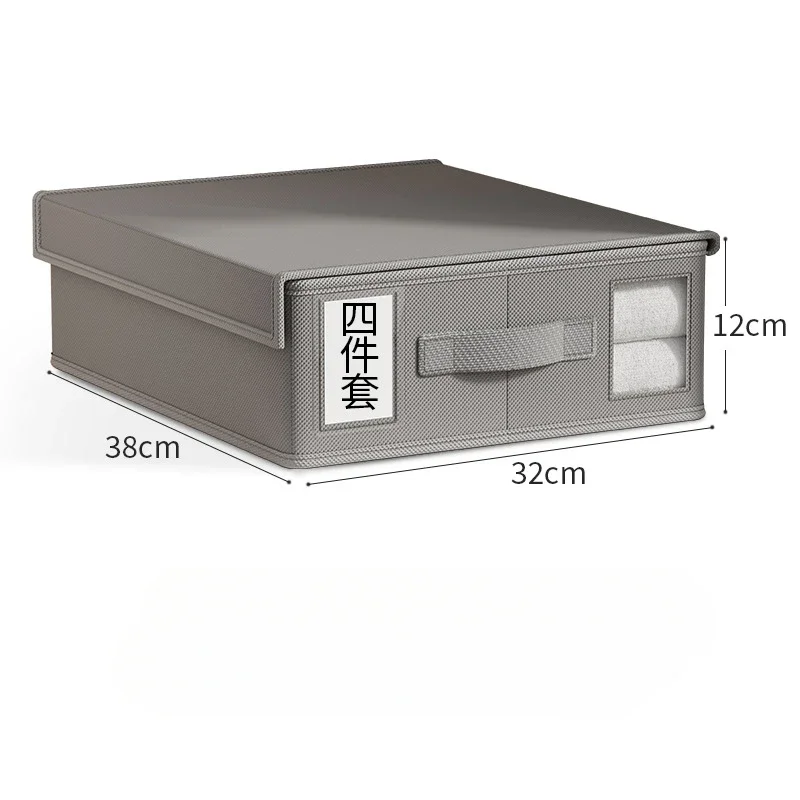Caja de almacenamiento de sábanas de cama creativa, sábanas de tela para ropa, organizador de 4 piezas, manta para armario, funda de edredón, caja de almacenamiento no tejida: Verde claro