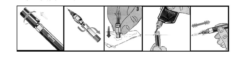 Rotring Isograph Stift Technische Zeichnung Stifte Fineliners ALLE GRÖßEN Rapidograph Stift Nadel Punkt