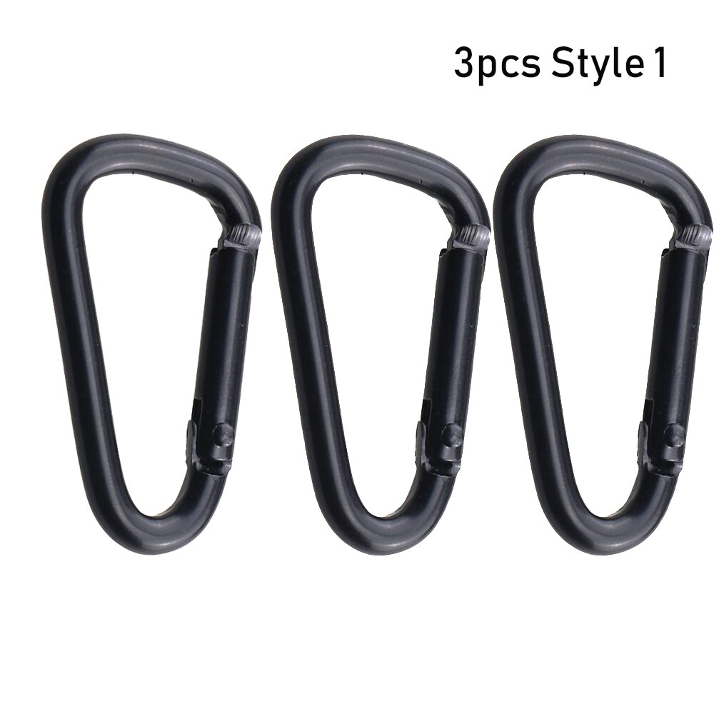 3pcs/set Heart-shaped Aluminum Carabiner Key Chain Clip Outdoor Keyring Hook Water Bottle Hanging Buckle Travel Kit Accessories: Style1