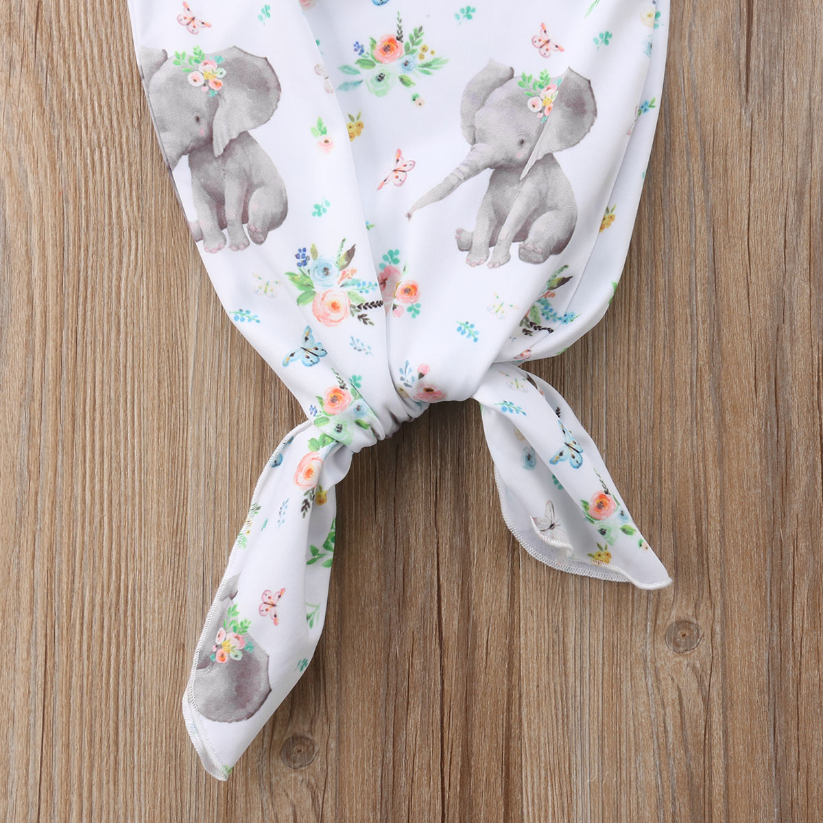 Pudcoco Frühling Kleinkind Kleinkind freundlicher Baby Mädchen Kleidung Langarm Elefanten Druck Blumen- Swaddle wickeln Decke