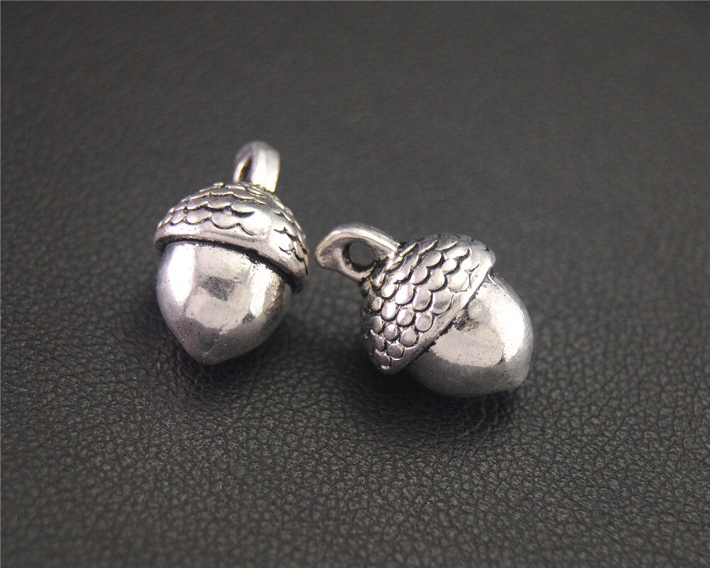 15Pcs Zilver Kleur Acorn Armband Ketting Sieraden Maken Handgemaakte Diy 15X10Mm A2024