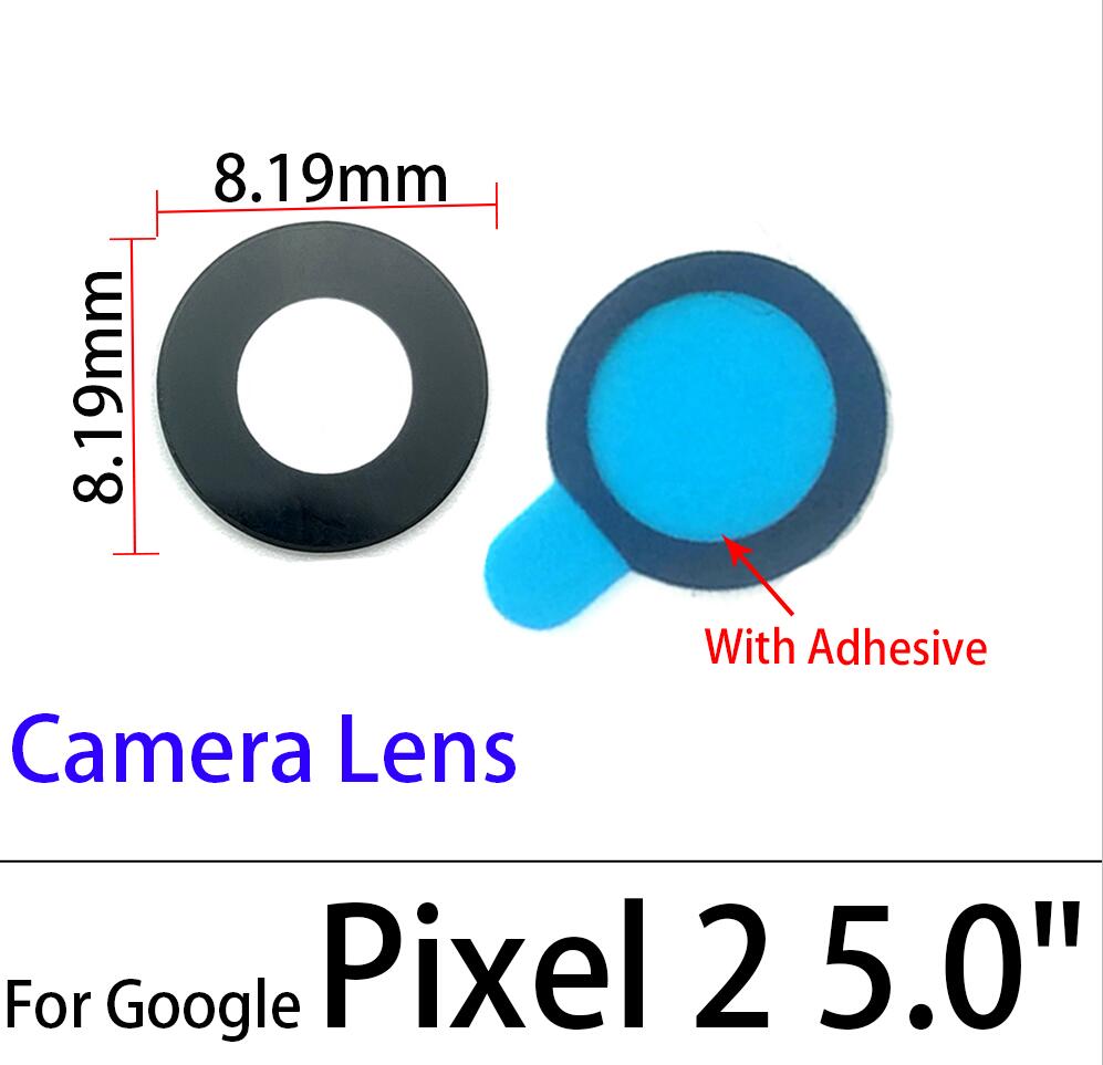 2Pcs/lot, Rear Camera Glass Lens For Google Pixel 2 3 XL 5.0" 6.0" Back Camera Glass With Glue: Pixel 2 5.0