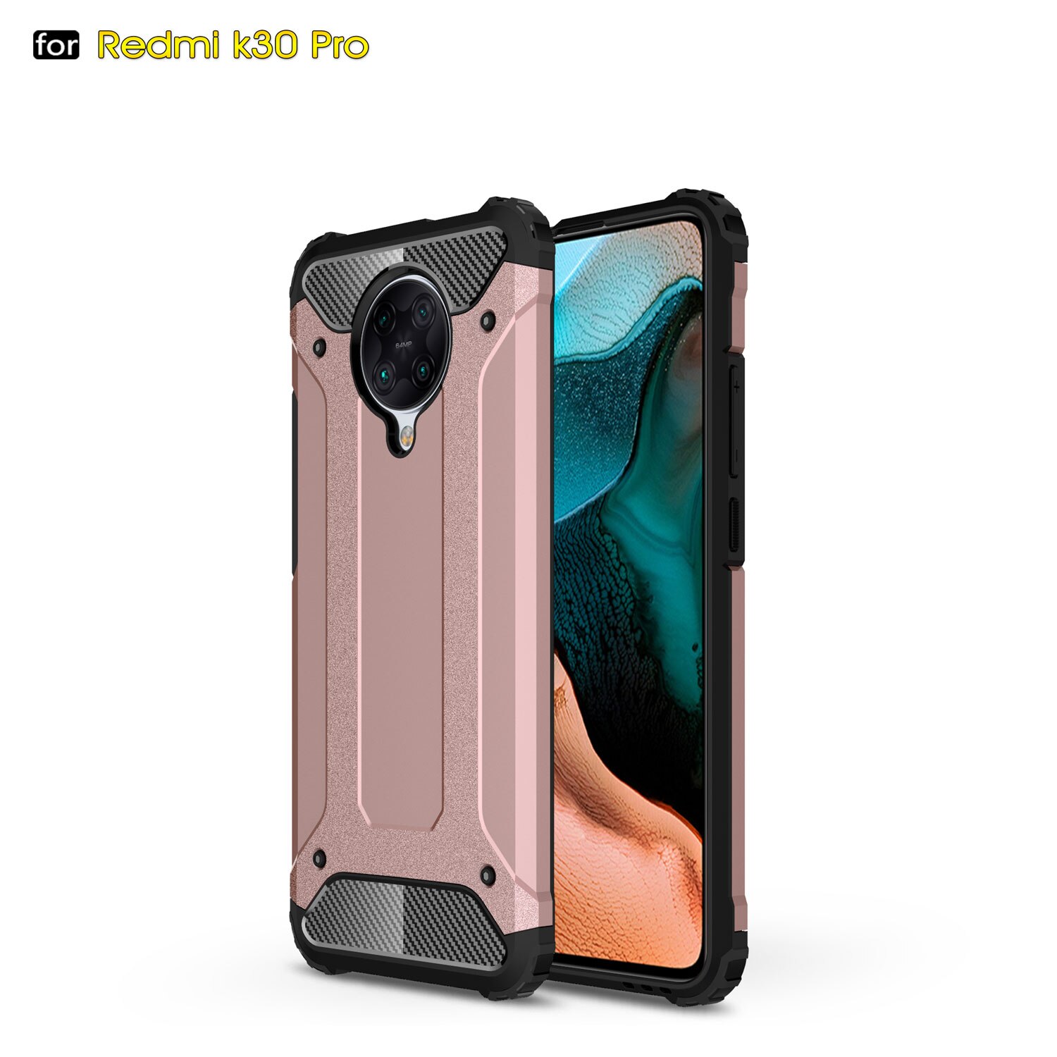 Voor Coque Xiaomi Poco F2 Pro Case Little F2 Pro Heavy Armor Slim Hard Rubber Cover Silicone Telefoon Gevallen Voor xiaomi Poco F2 Pro: Rose Gold