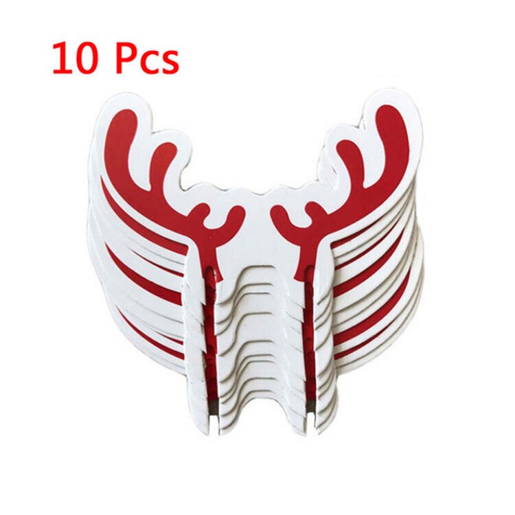 10 Stks/partij Mini Kerstversiering Hoeden Champagne Glas Decor Thuis Party Tafel Ornament Jaar: Red Antlers
