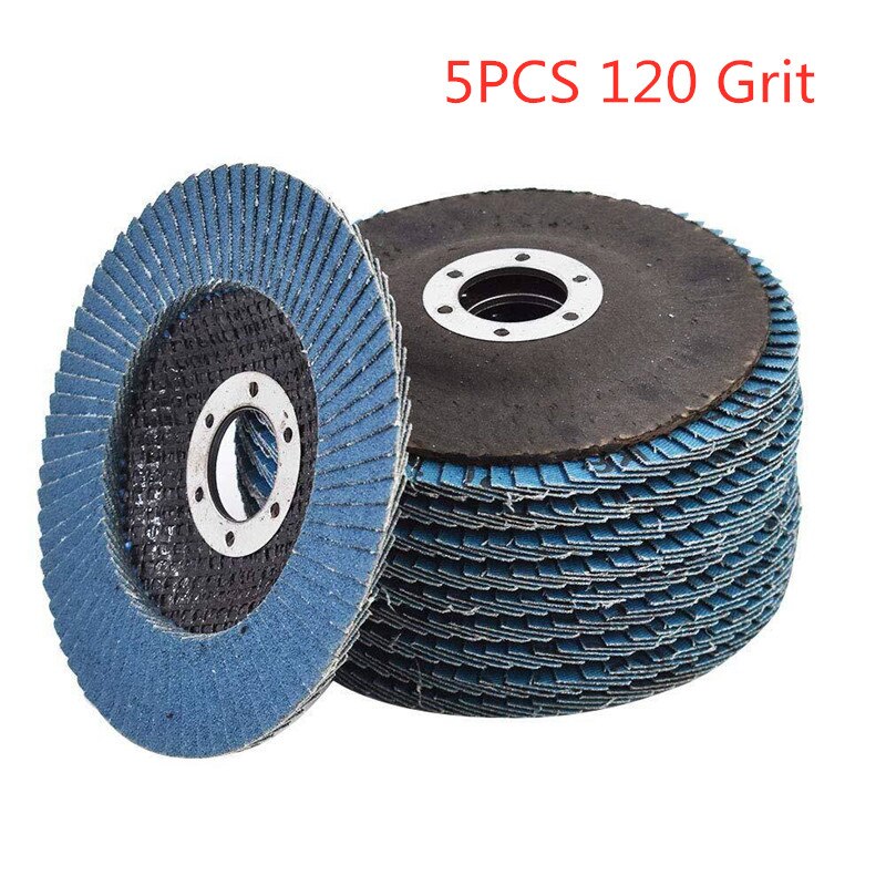 5pcs/10pcs Flap Discs 115mm 4.5 Sanding Discs 40/60/80/120 Grit Grinding Wheels Blades for Angle Grinder: 5PCS 120 Grit