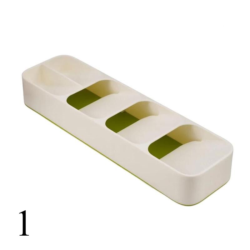 Caja de almacenamiento de vajilla, bandeja de almacenamiento de cucharas, soporte para cuchillos, tenedor, bandeja de cubiertos de plástico, estante de almacenamiento de cocina, 2 uds.: 1