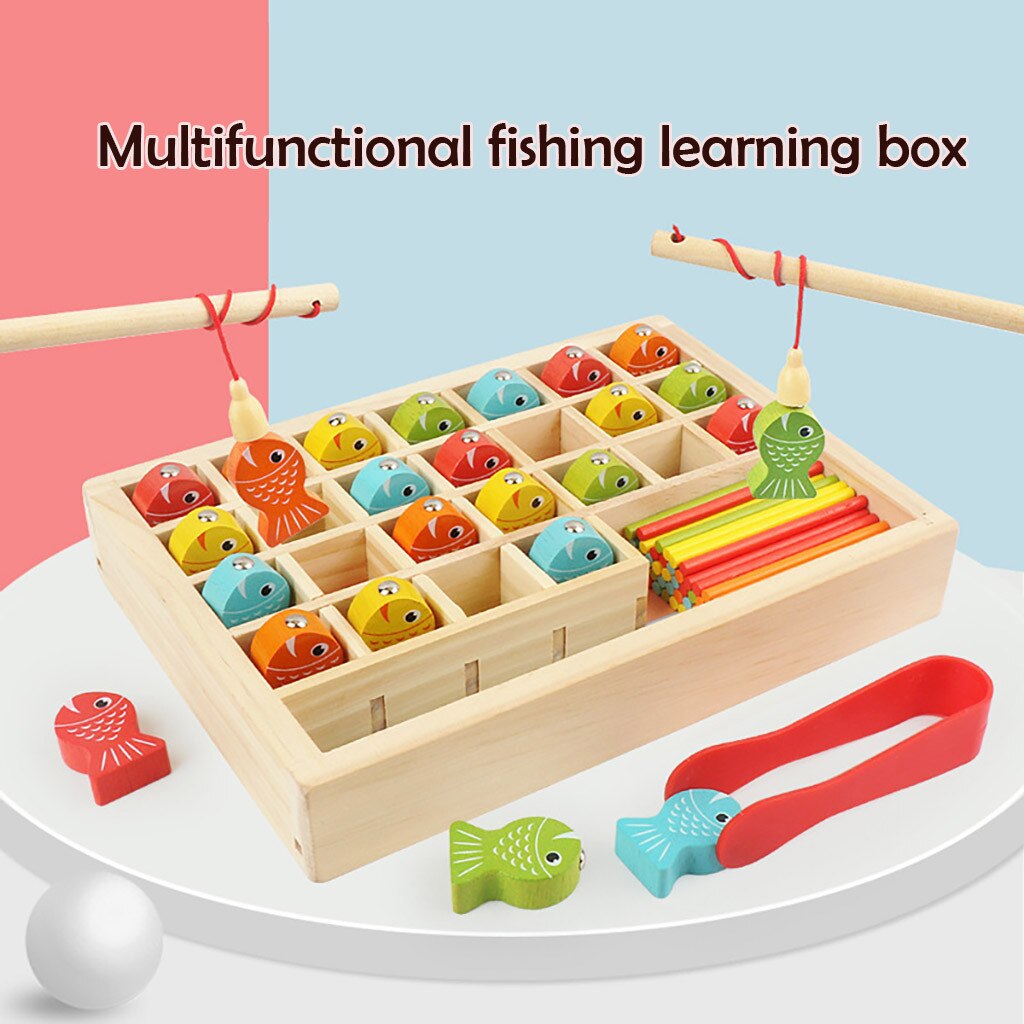 Vissen Spel Voor Kinderen Houten Magnetische Leren Interactie Vissen Speelgoed Set Fish Game Educatief Vissen Speelgoed Игрушки