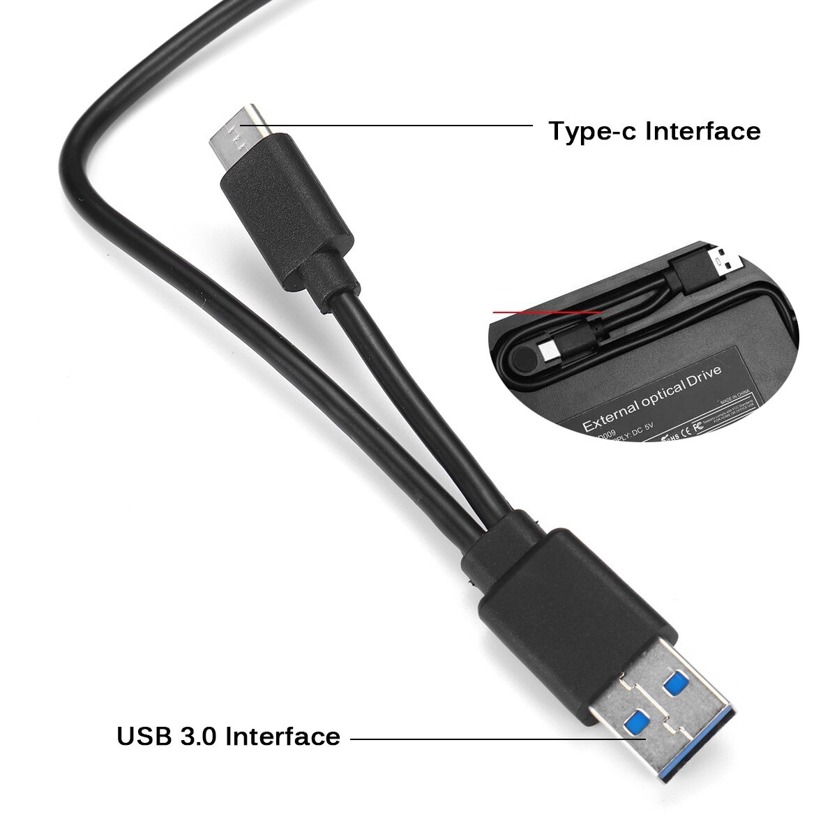 DVD CD Player USB 3.0 O DVD Recorder ptical Drives For Laptop PC dvd burner Slim External DVD RW CD Writer Drive Burner Reader: USB and Type-c