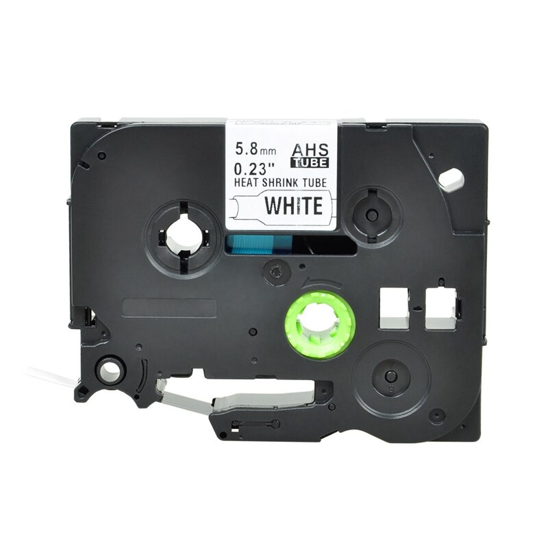 Unistar HSe-211 compatible for Brother Heat Shrink Tube 6mm X 1.5m White Yellow Label Printer HSE211 HSE611: Black on White