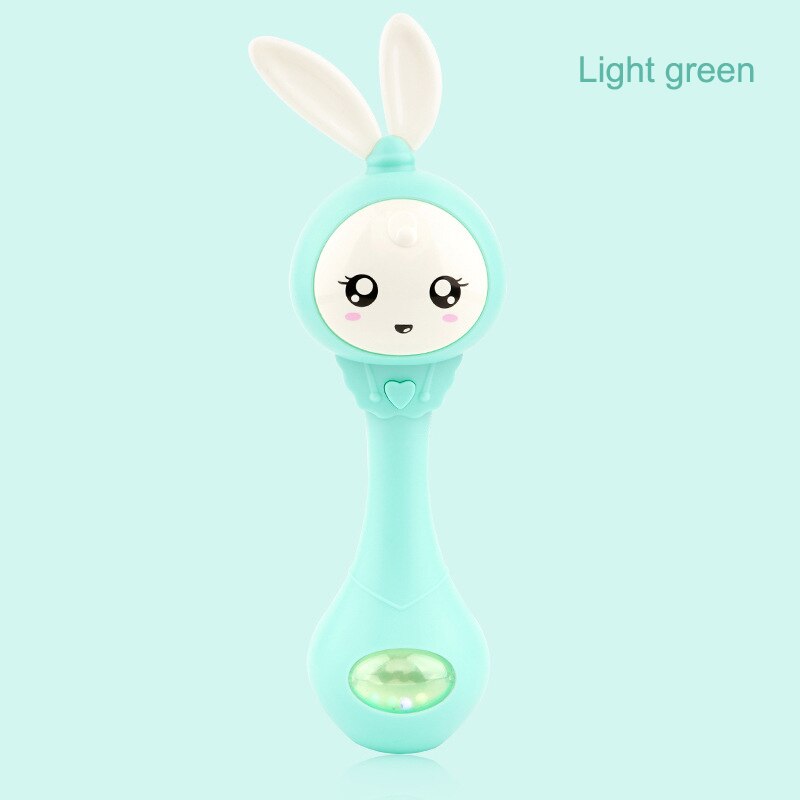 Baby Rabbit Shape Teether Rattle Toy Music Playing Hand Bells Toys