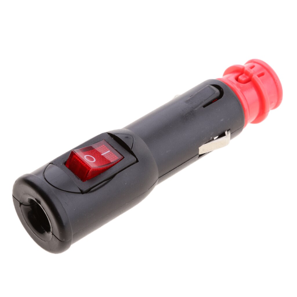 12V Replacement Cigarette Lighter Plug with On Off Switch Red LED for