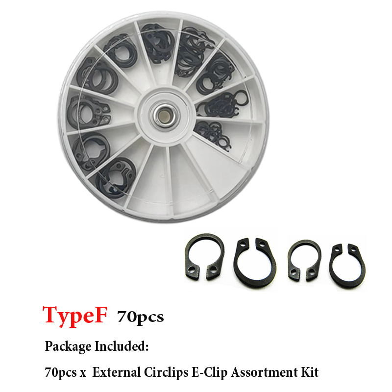 70-600Pcs 3mm -19mm Retaining Ring Assortment Kit black circlip snap retaining rings set and 304 stainless steel carbon steel