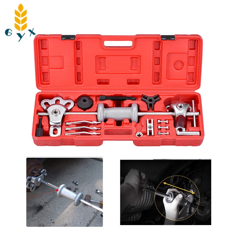 Automobile wheel bearing removal tool, rear wheel hub puller, van rear axle axle slide hammer puller
