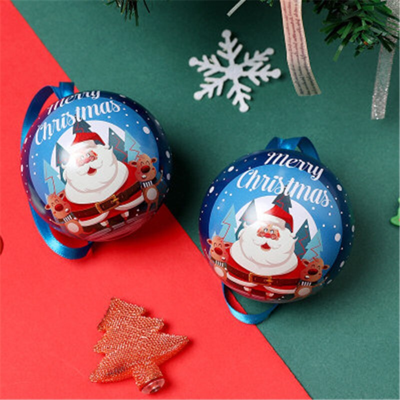 7 cm juletræ indretning kugle slik jar opbevaring xmas træ hængende bolde ornament indretning jul slik dåser kugle børn: -en