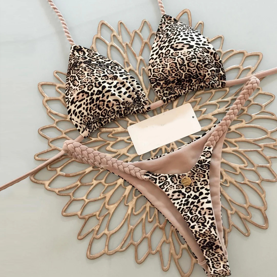 Sexy femmes Bikini plage maillot de bain deux pièces ensemble: L / Or