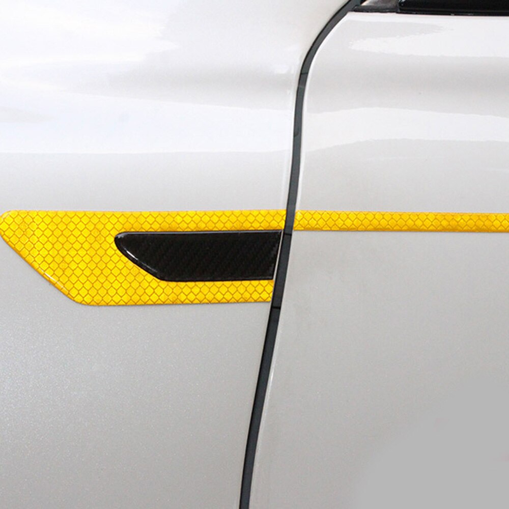 2 stuks/set anti-botsingswaarschuwingsmarkering voor fiets, vrachtwagen, motor, auto, reflecterende strip, veiligheidsstickers voor auto's, wielfolie, waarschuwingstape