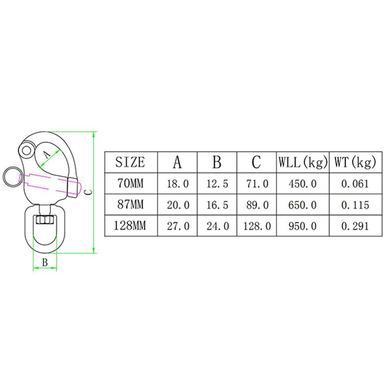 1PC Round Stainless Steel Quick Release Swivel Shackle Marine Boat Anchor Chain