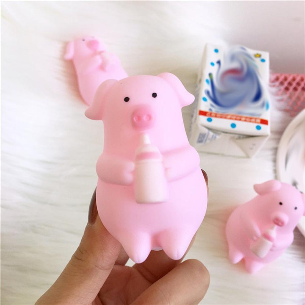 Cute Pink Cartoon Pig Squeezing Screaming Venting Piglet Bottle Pig Doll Cute Venting