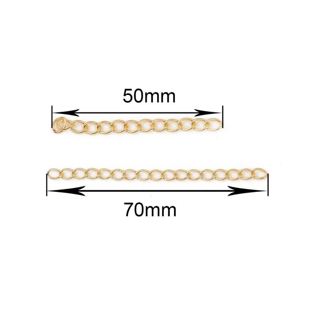50 stk/parti 5cm 7cm kjedeforlenger armbånd forlenger forlengelse haler koblinger for smykker å gjøre selv-funn
