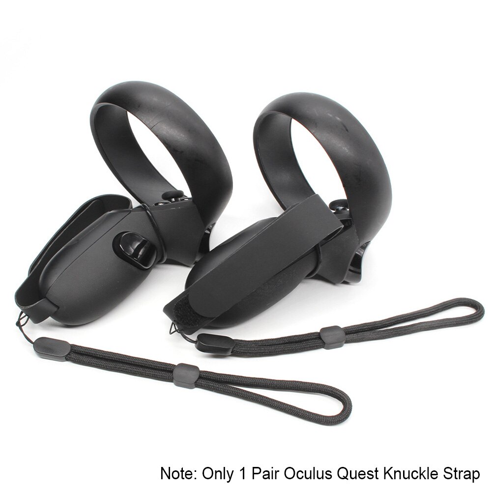 1pair VR Headset Knuckle Strap Non Slip Black Wear Resistant Comfortable Adjustable Wristband Touch Controller for Oculus Rift S