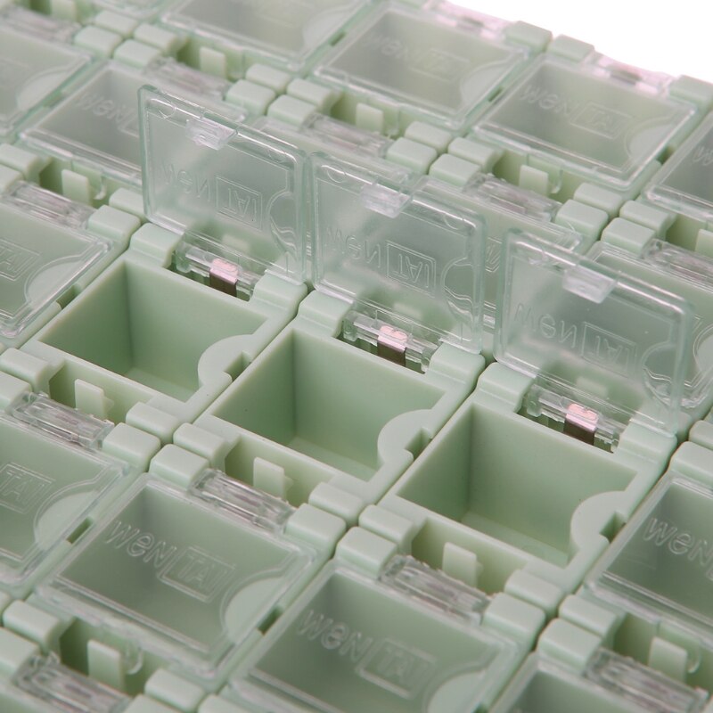 50 Pcs/Set SMD SMT Electronic Component Container Mini Storage Boxes Kit