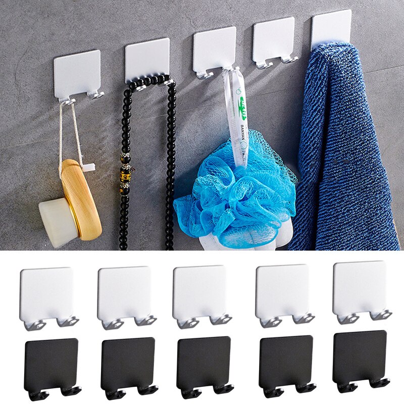 5Pcs/Set Wall-mounted Aluminum Razor Holder Home Storage Hook Men Shaving Shaver Shelf Bathroom Accessories