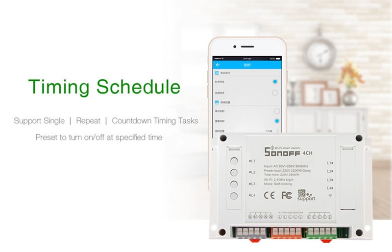 Sonoff 4CH R2 PRO Smart Switch 4 canales 433MHz Wifi Control remoto módulos de automatización inteligente electrodomésticos con Alexa Google Home