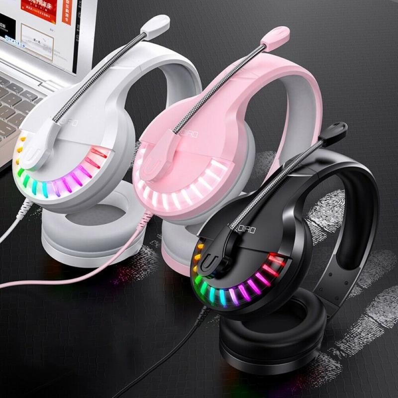 Casque de jeu pour PS4 avec son Surround 7.1, Xbox One, avec micro anti-bruit, lumière RGB, pour PC et ordinateur portable