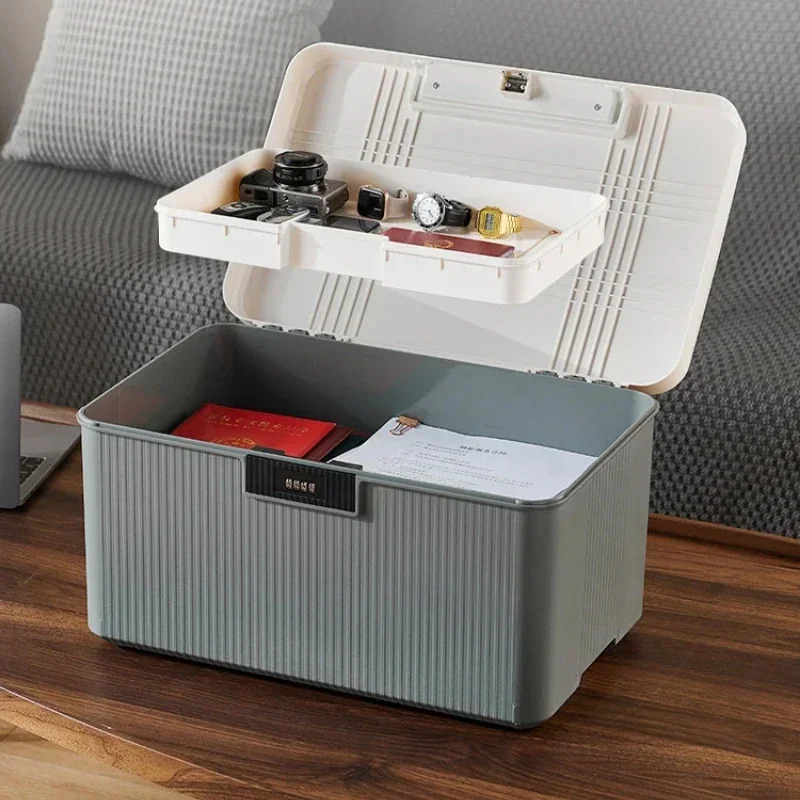 Household Valuables Storage Box, Privacy Documents Safe, Car Password Lock Box, Secure Portable Organizer