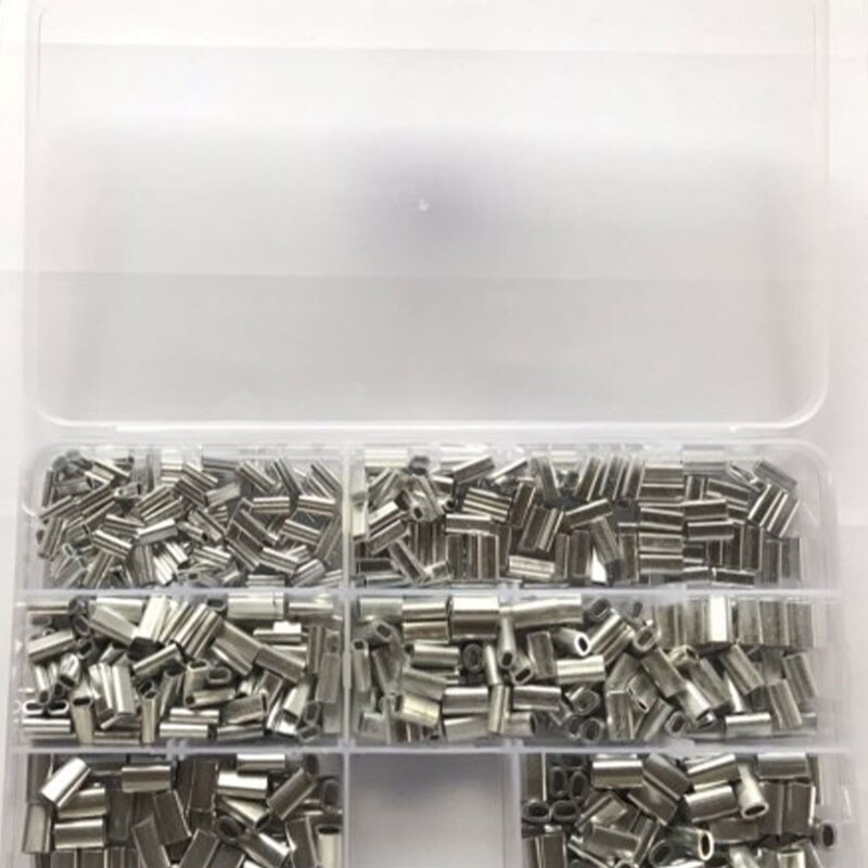 Stainless Steel Crimper Sleeves Tool Kit with Fishing Plier and 600Pcs Crimp Sleeves Connector Fishing Line Accessories