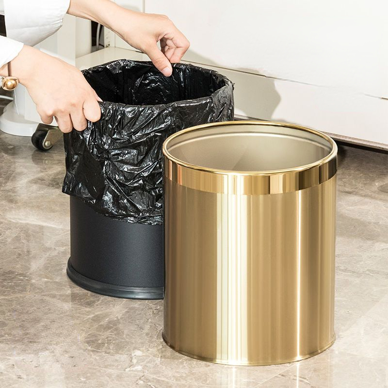 nordisch Goldene Mülleimer Hause Küche Badezimmer Wohnzimmer Wc Mülleimer Luxuriöse Geruch Beweis Abfall Eimer Hotel Reinigung Werkzeuge